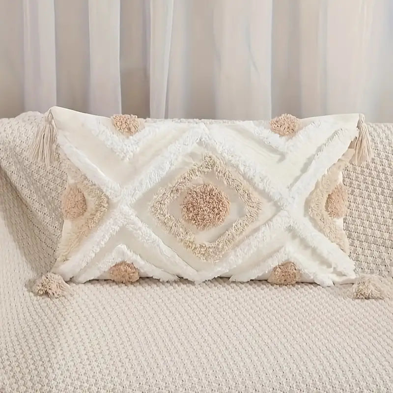 Bohemian Bliss Tufted Pillow Cover