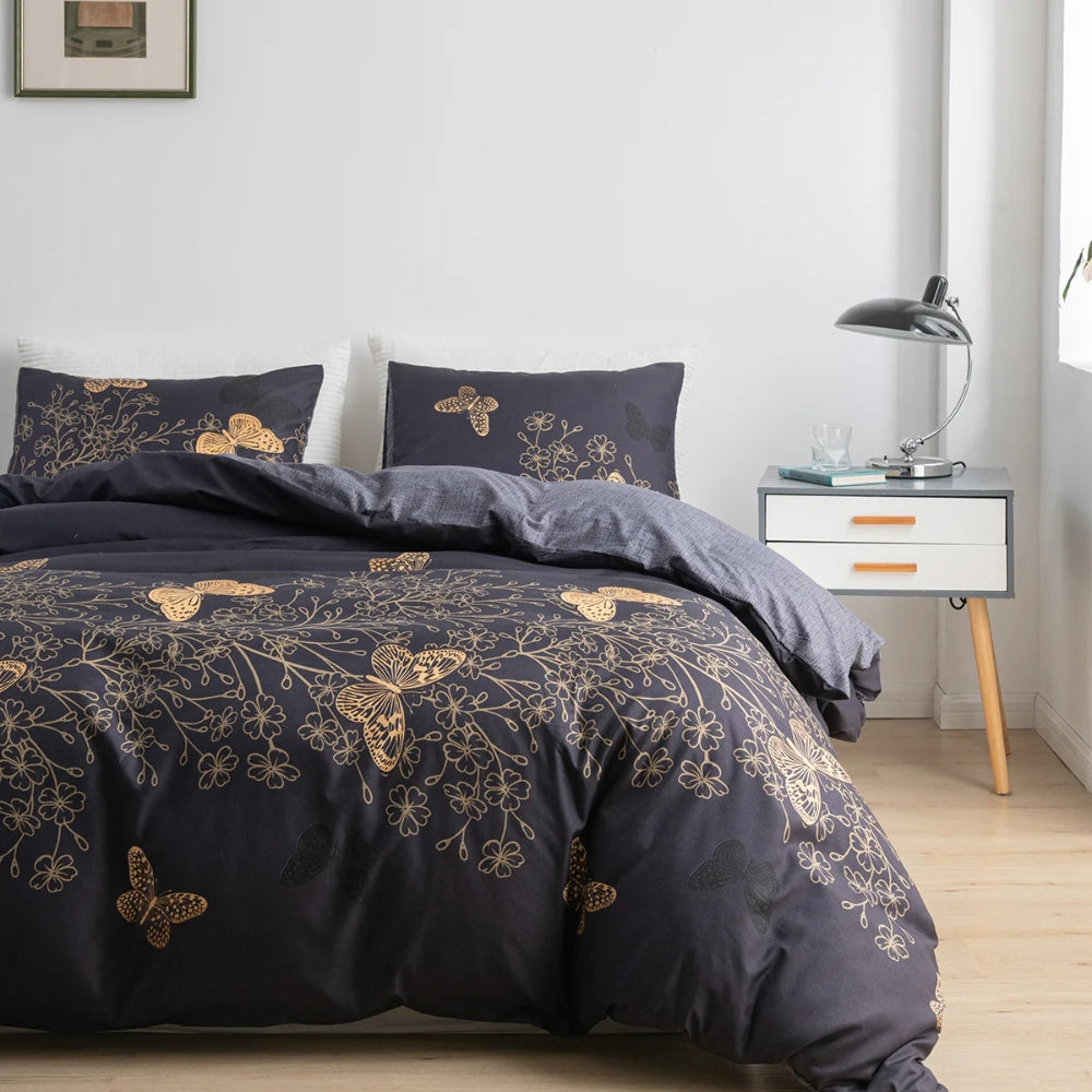 Valora Midnight Butterfly Duvet Cover