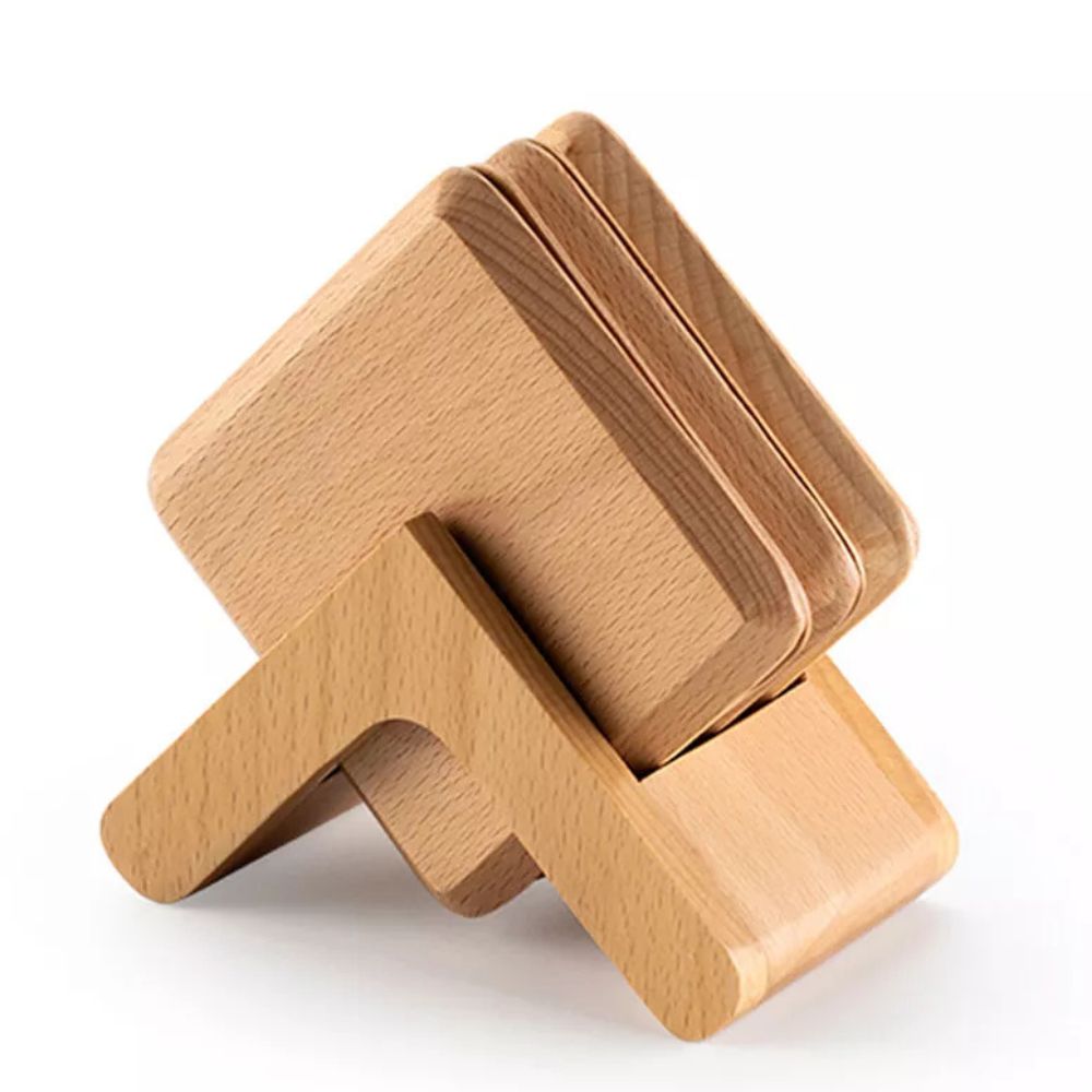 Sleek Stack Wooden Coaster Set