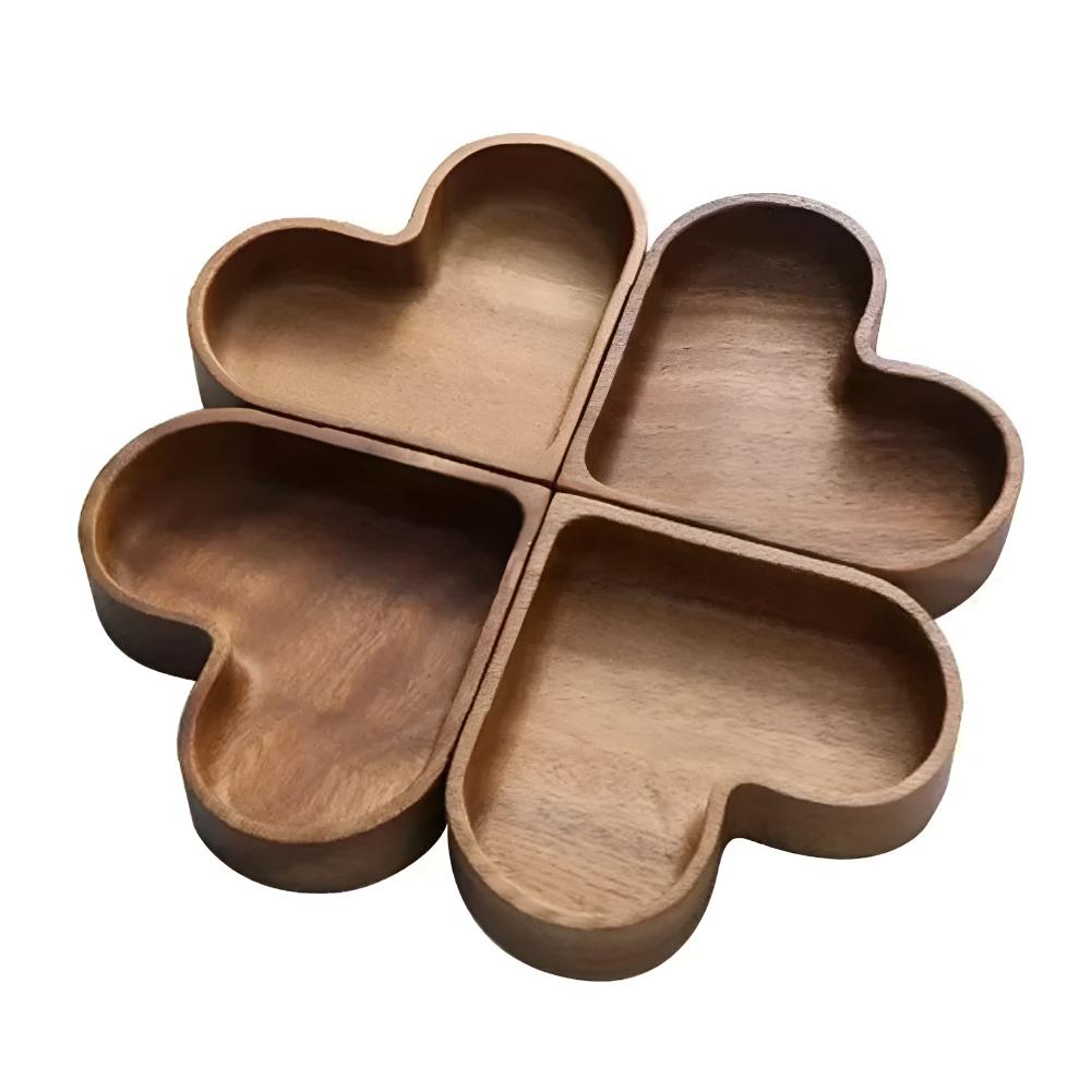 Heart-Shaped Wooden Snack Tray