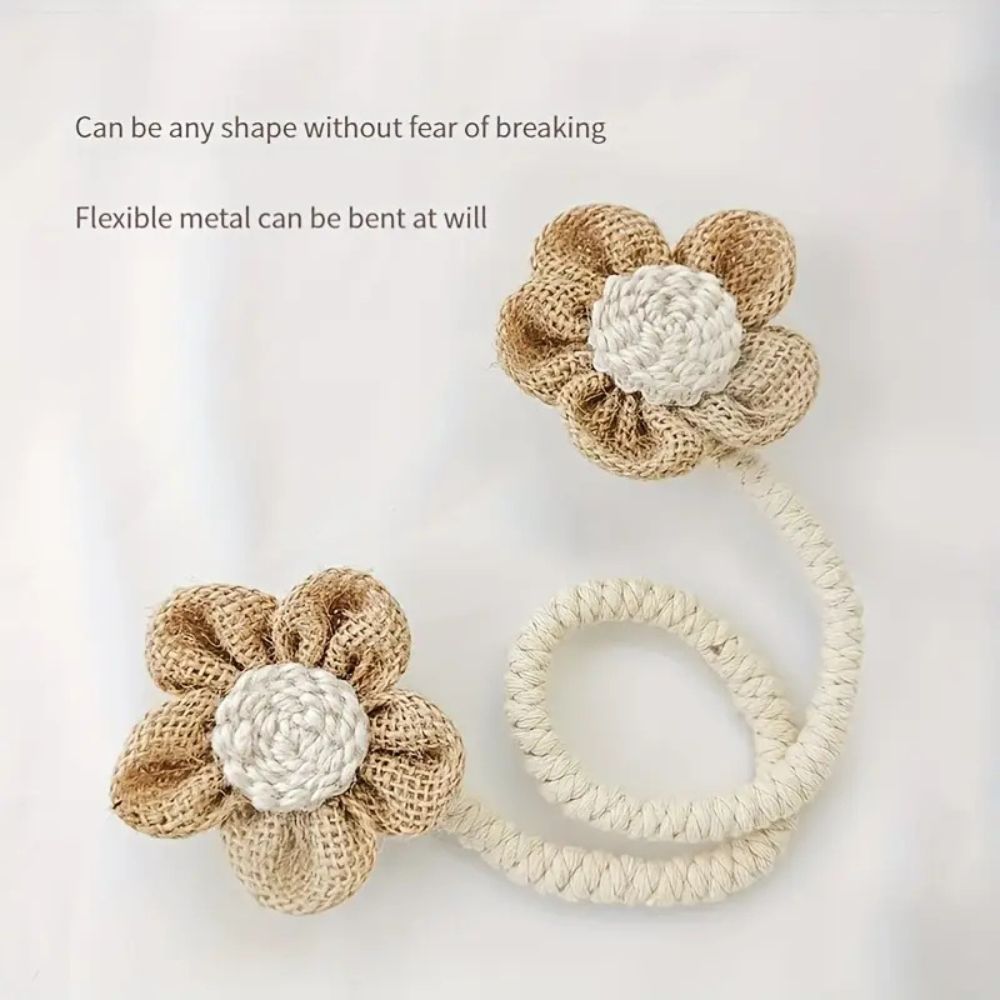 Floral Hemp Curtain Tie Back