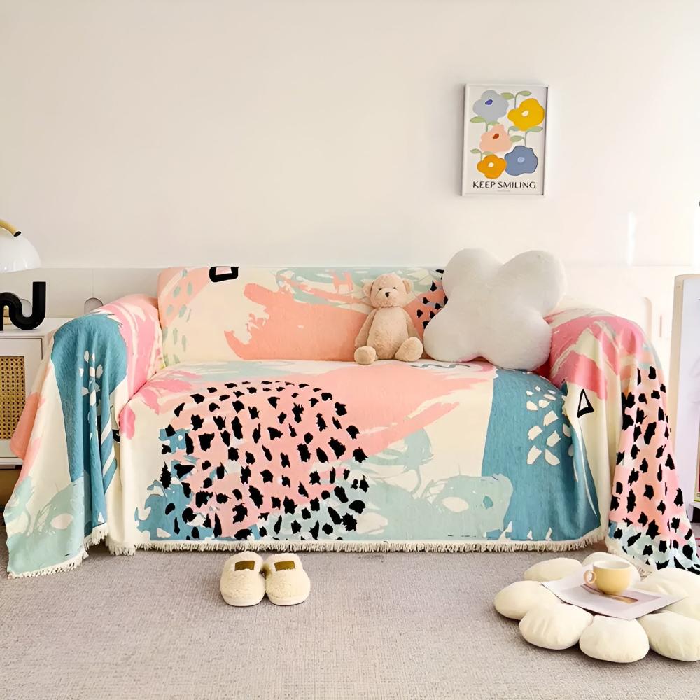 Whimsical Watercolor Sofa Cover