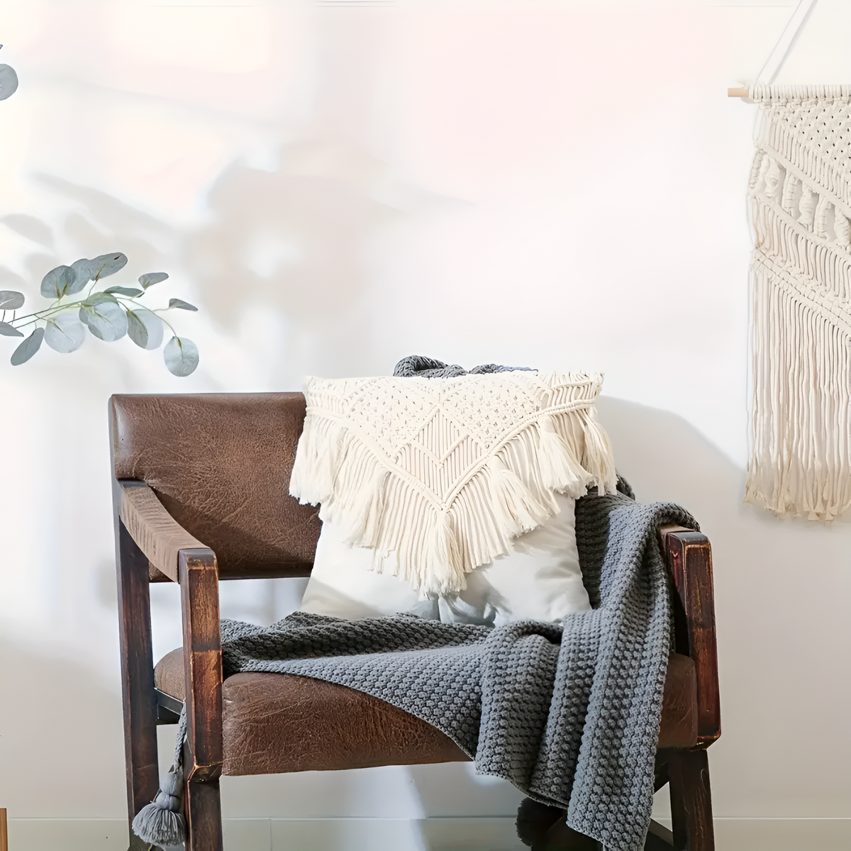 Vintage Macrame Cushion Cover