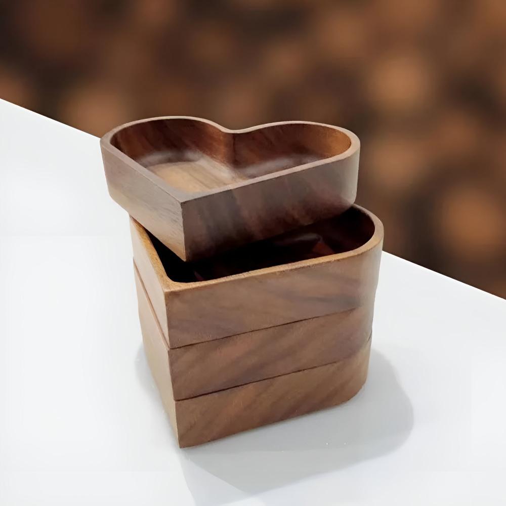 Heart-Shaped Wooden Snack Tray