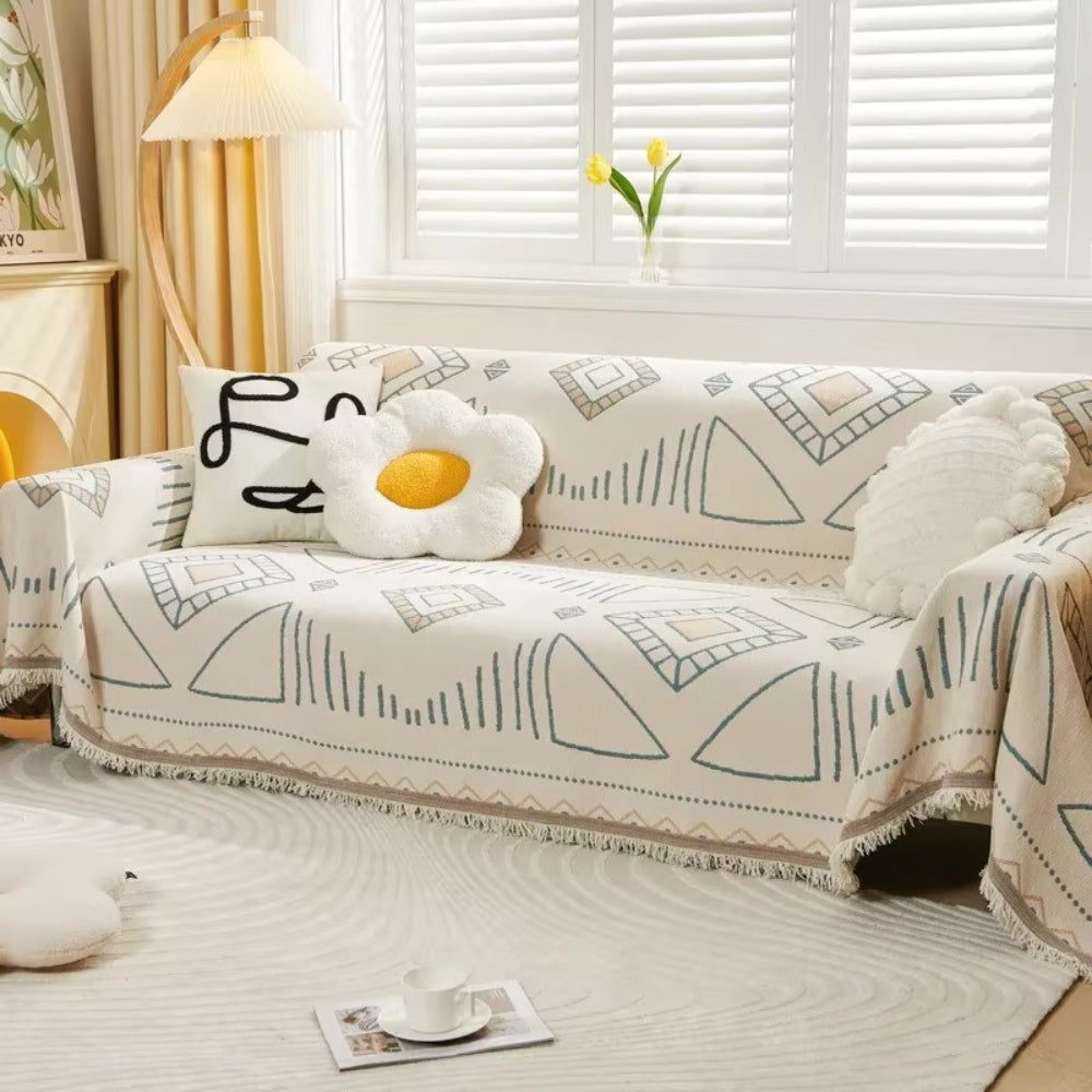 Meringue Chenille Geometry Sofa Cover