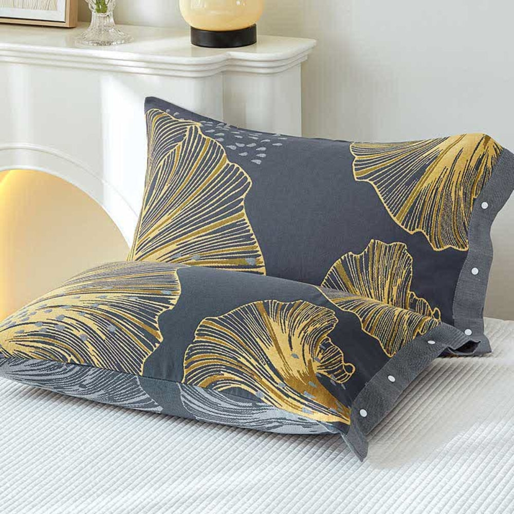 Golden Flora Pure Cotton Pillowcases