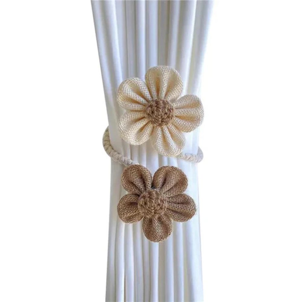 Floral Hemp Curtain Tie Back