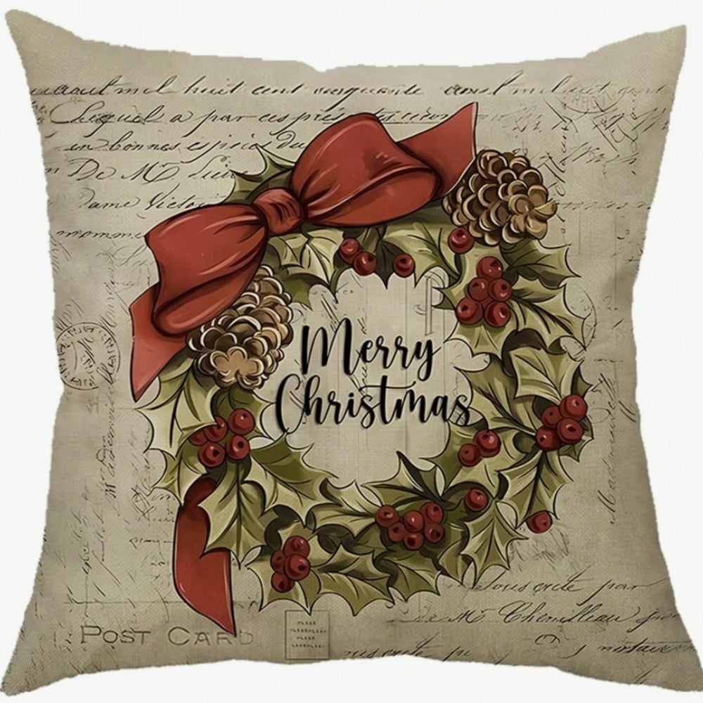 Santa's Charm Farmhouse Cushion Cover