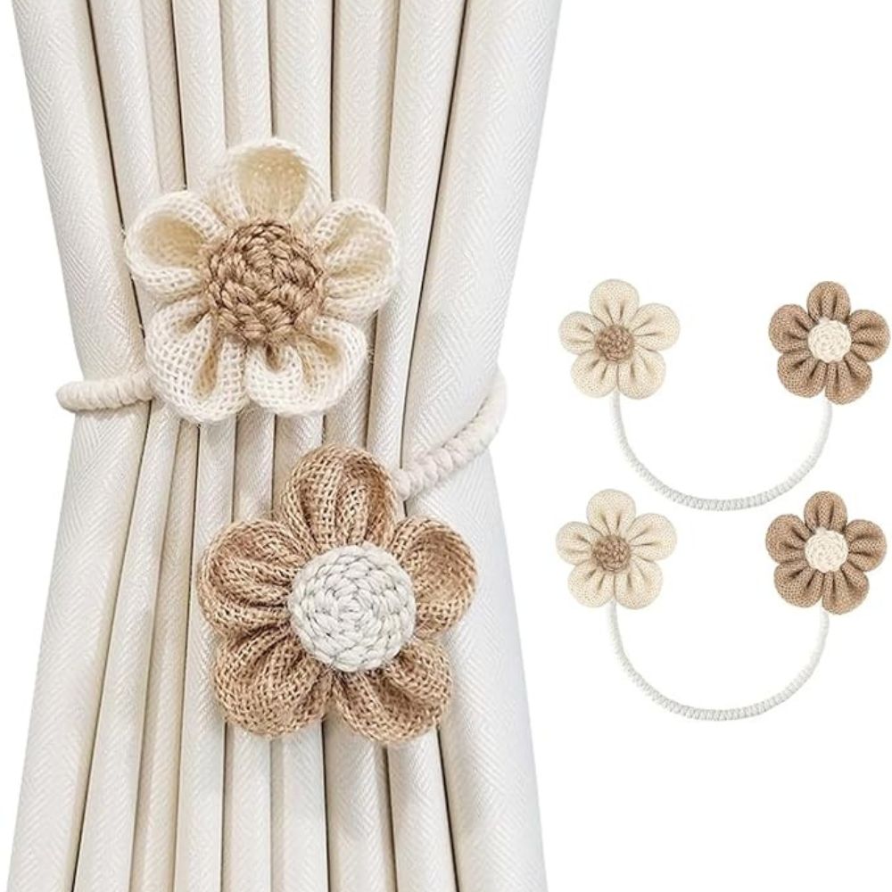 Floral Hemp Curtain Tie Back