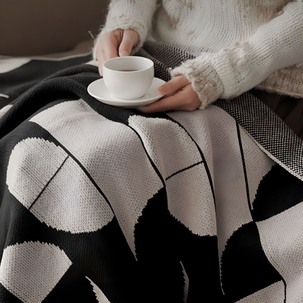 Artevana Monochrome Geometric Throw Blanket