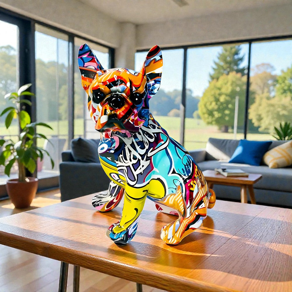 Artistic Bulldog Graffiti Figurine