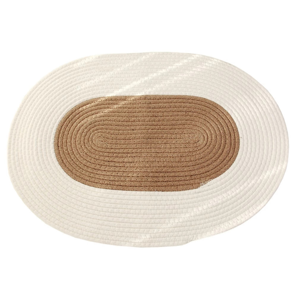 Boho Braided Hemp Oval Rug