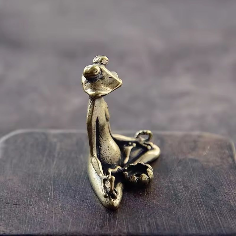 Calm Lotus Frog Miniature Figurine