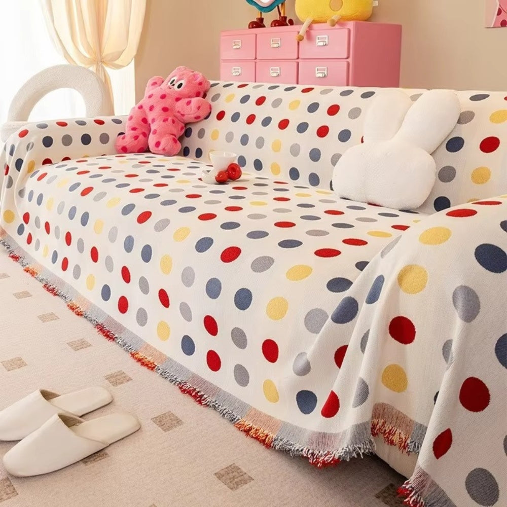 Colorful Polka Dot Sofa Cover