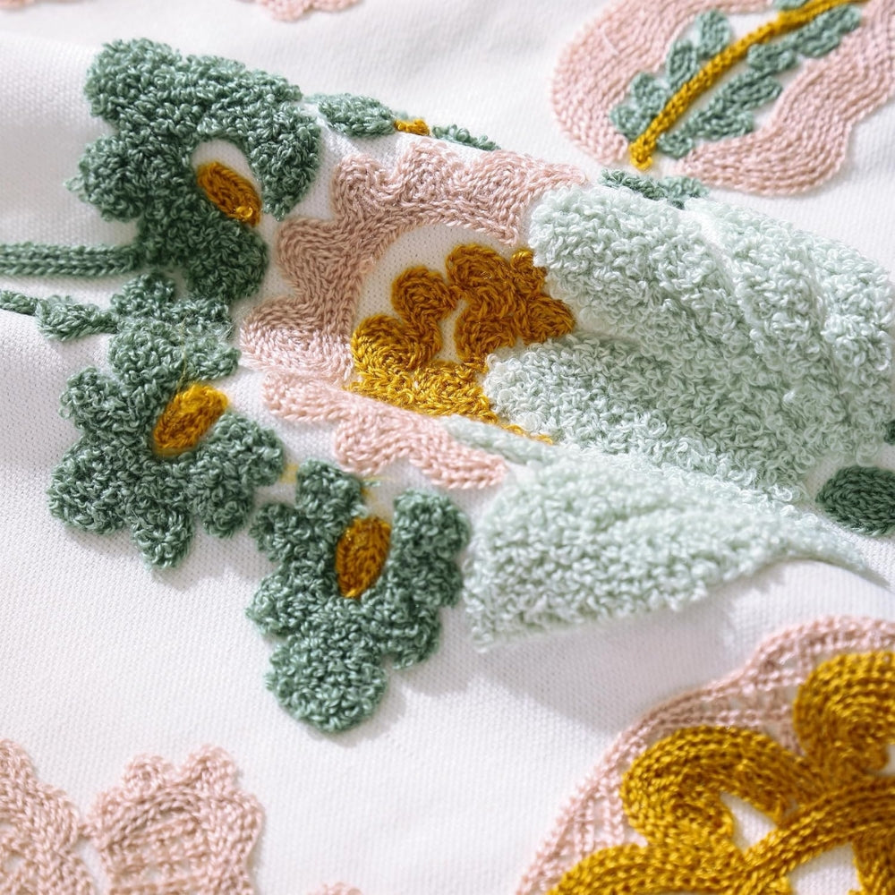 Denza Farmhouse Floral Tufted Cushion Cover
