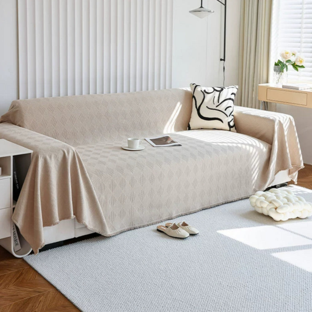 Diamond Grid Chenille Sofa Cover