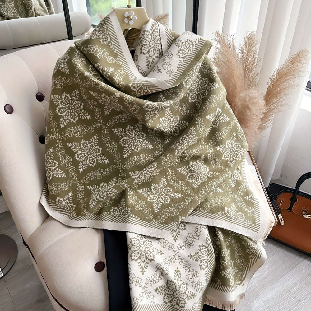 Elara Damask Print Scarf Shawl