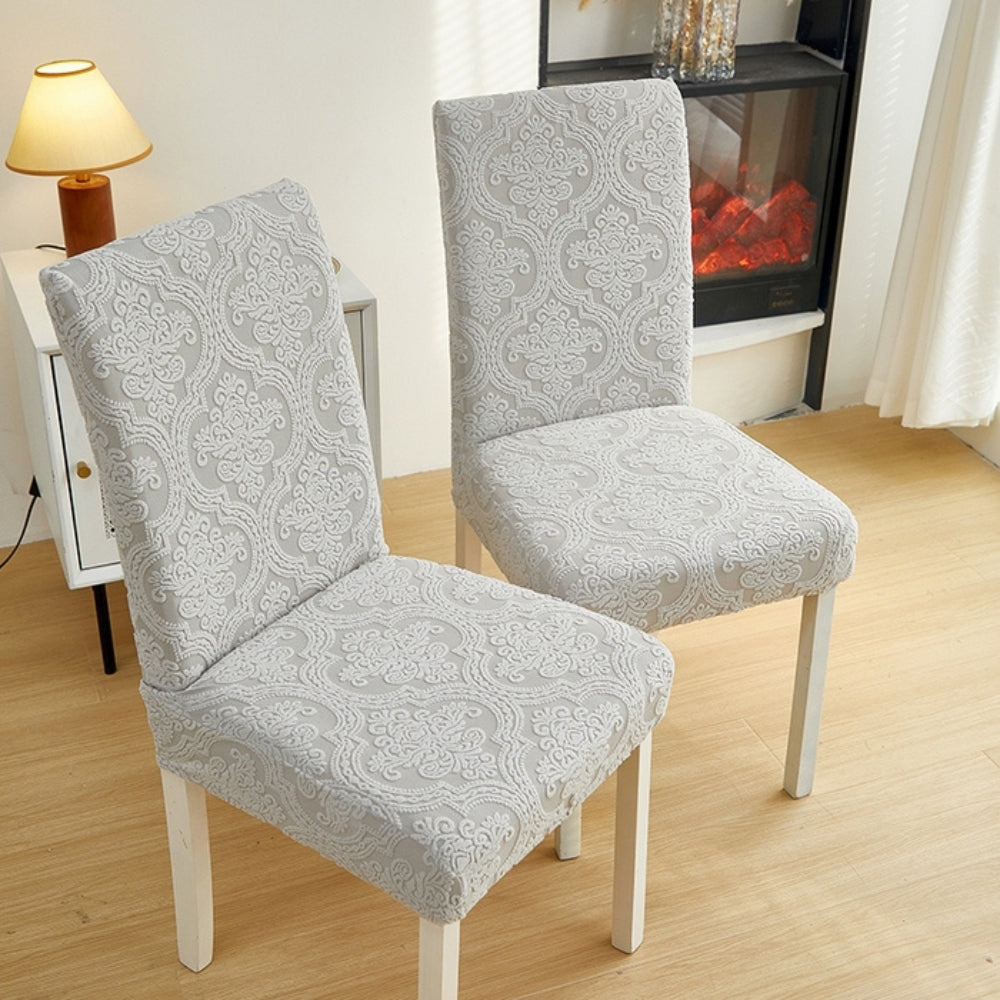 Evona Elegant Jacquard Chair Seat Slipcover