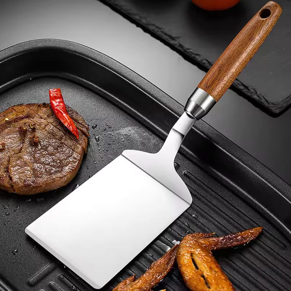 Stainless Steel Kitchen Spatula with Wooden Handle