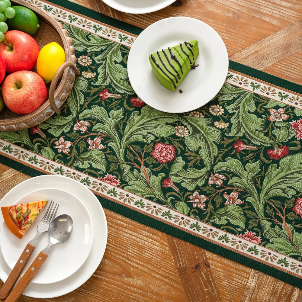 Flora Vine Embroidered Table Runner