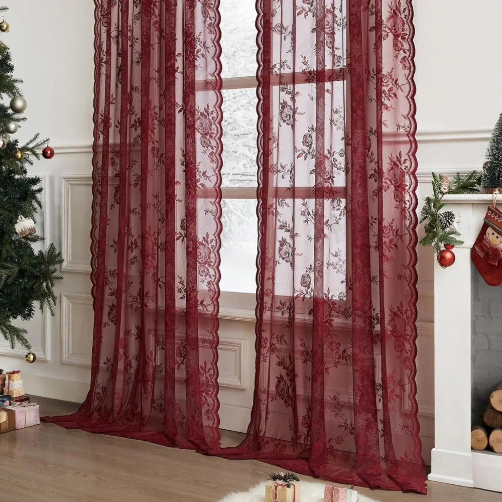Floral Grace Sheer Curtains