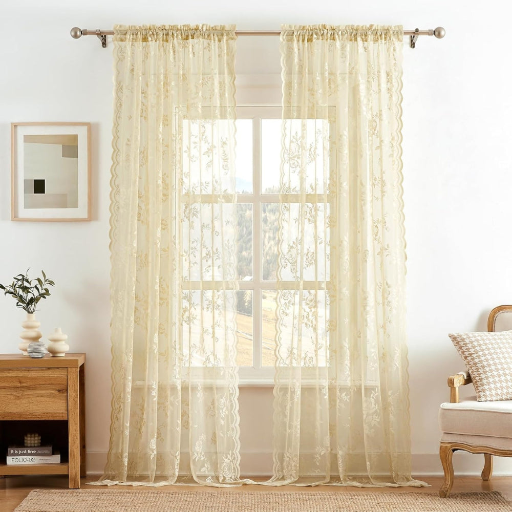 Floral Grace Sheer Curtains
