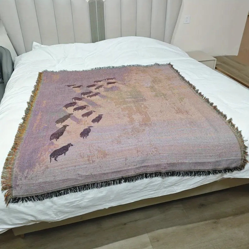 Frida Sheep Woven Throw Blanket
