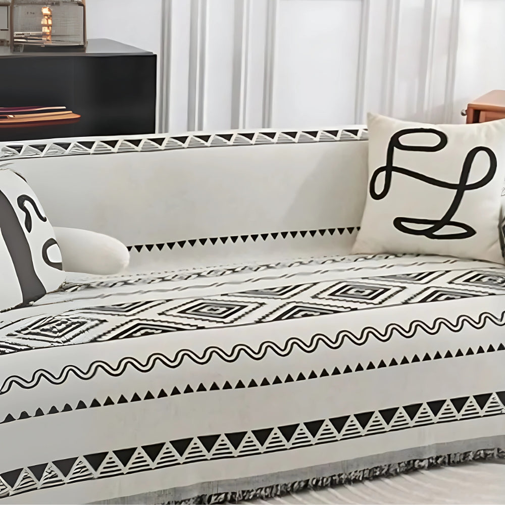 Geometric Boho Sofa Cover Throw