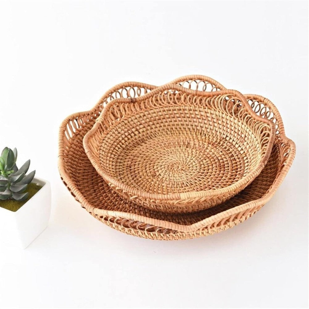 Handwoven Rattan Floral Basket