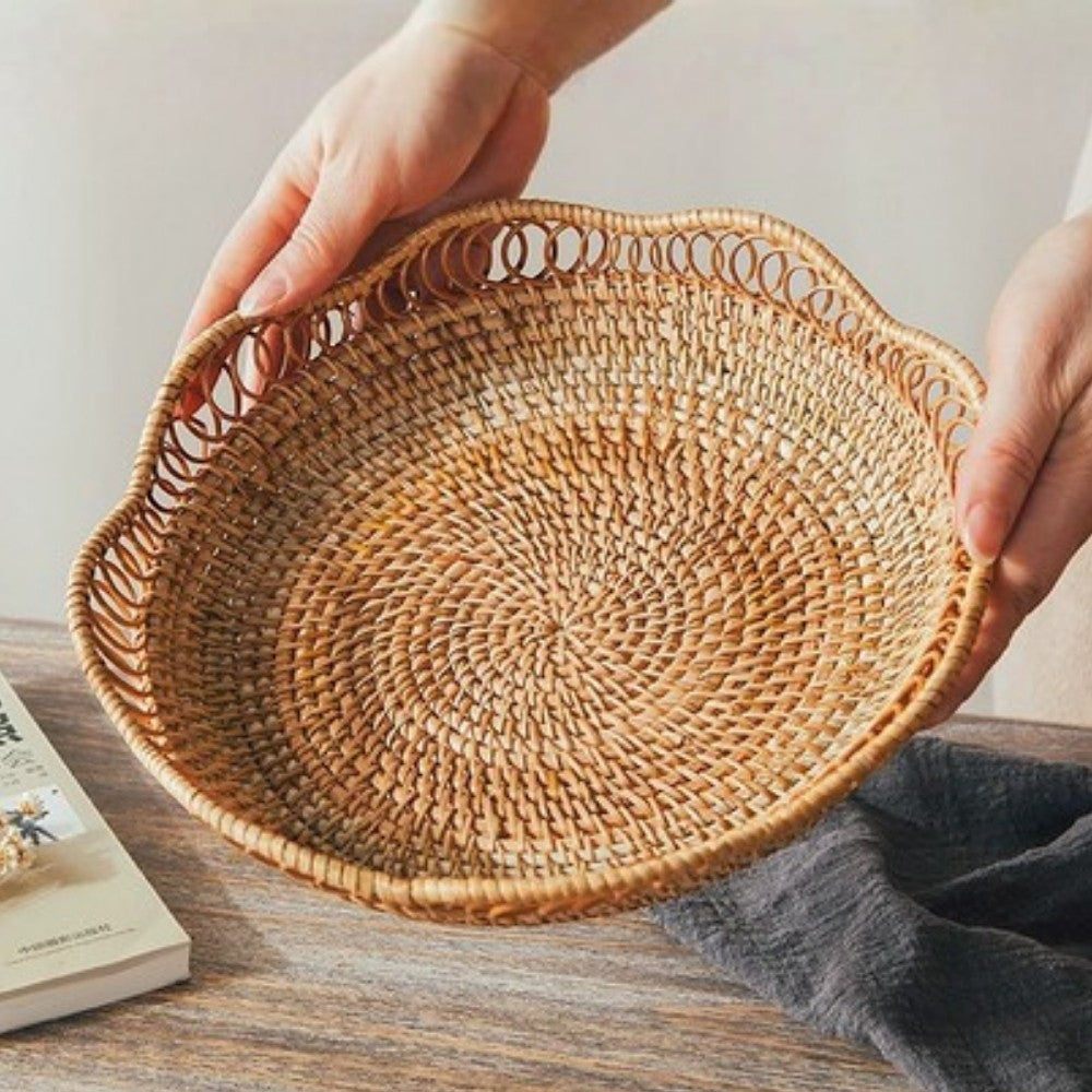 Handwoven Rattan Floral Basket