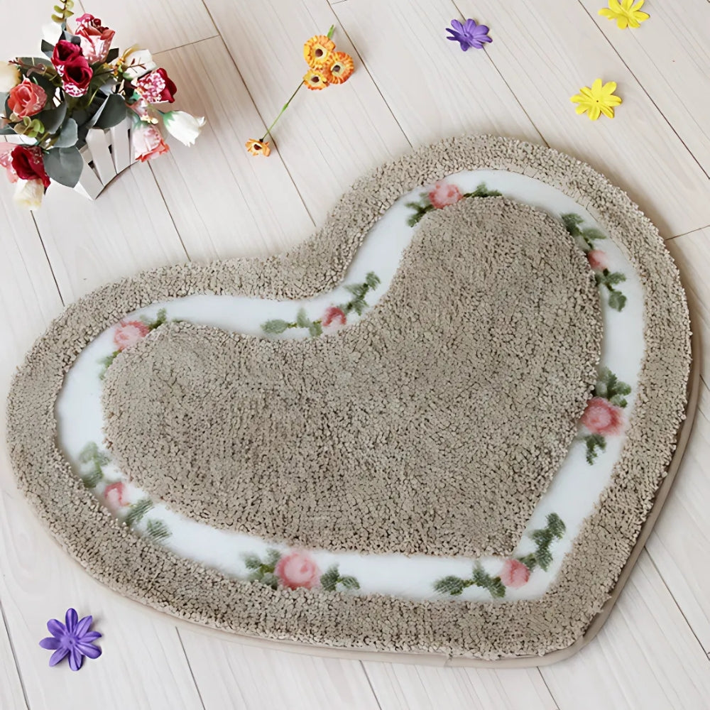 Heart Floral Tufted Bath Mat