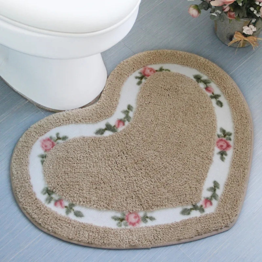 Heart Floral Tufted Bath Mat
