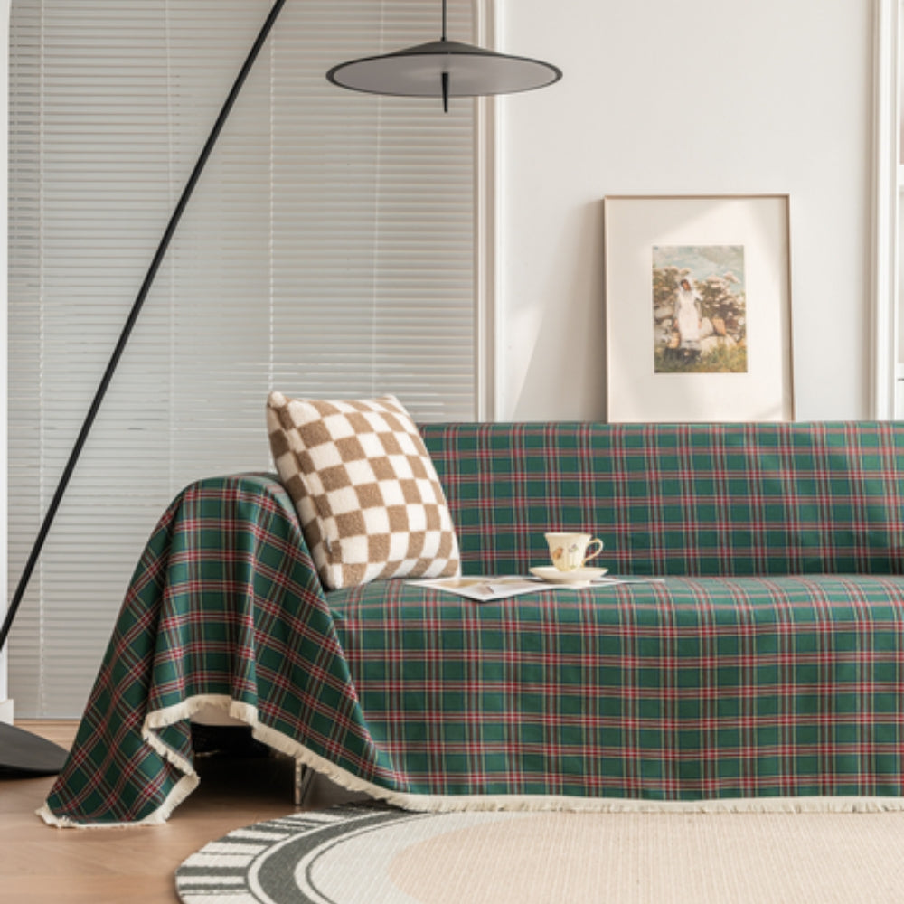 Hearthline Cottage Plaid Sofa Cover