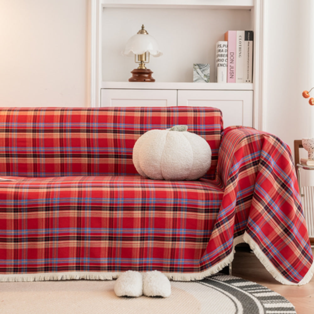 Hearthline Cottage Plaid Sofa Cover