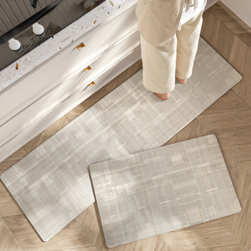 Lush Floral Striped Kitchen Mat