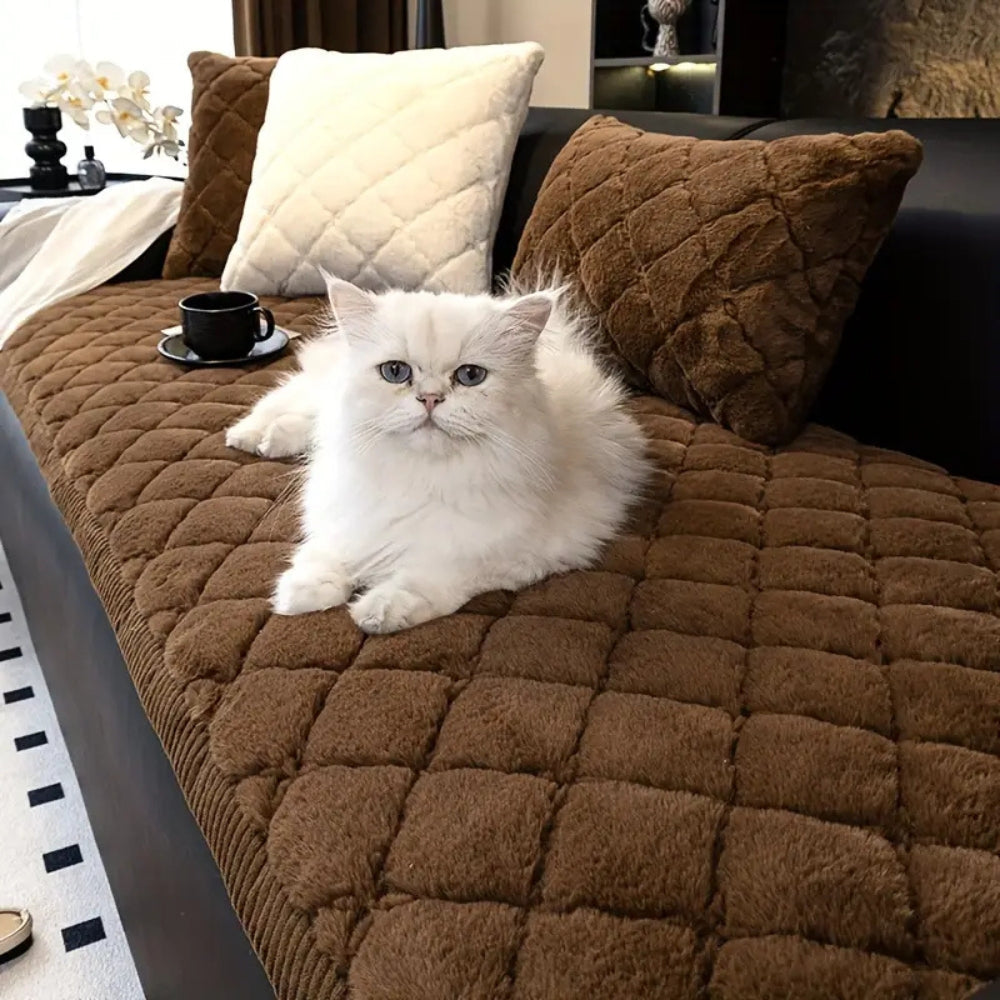 Luxury Plush Diamond Stitched Sofa Cover