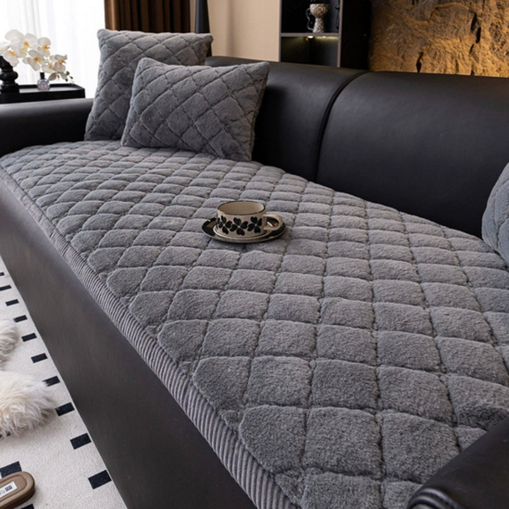 Luxury Plush Diamond Stitched Sofa Cover