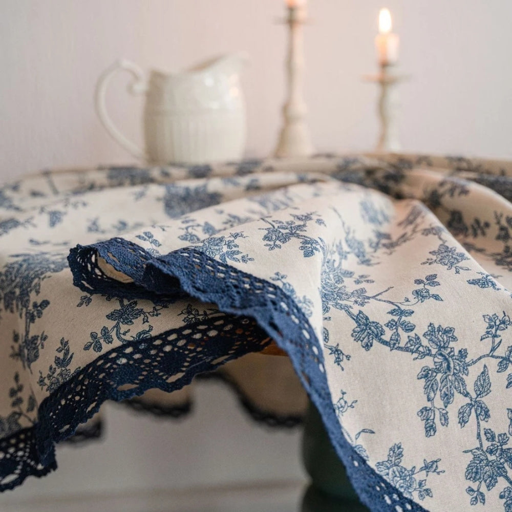 Maribelle Floral Lace-Trimmed Curtain