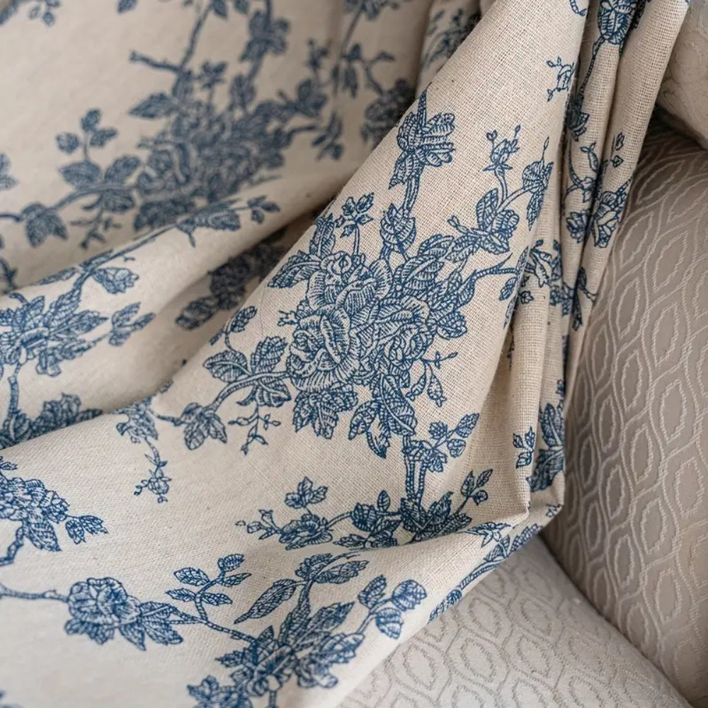 Maribelle Floral Lace-Trimmed Curtain