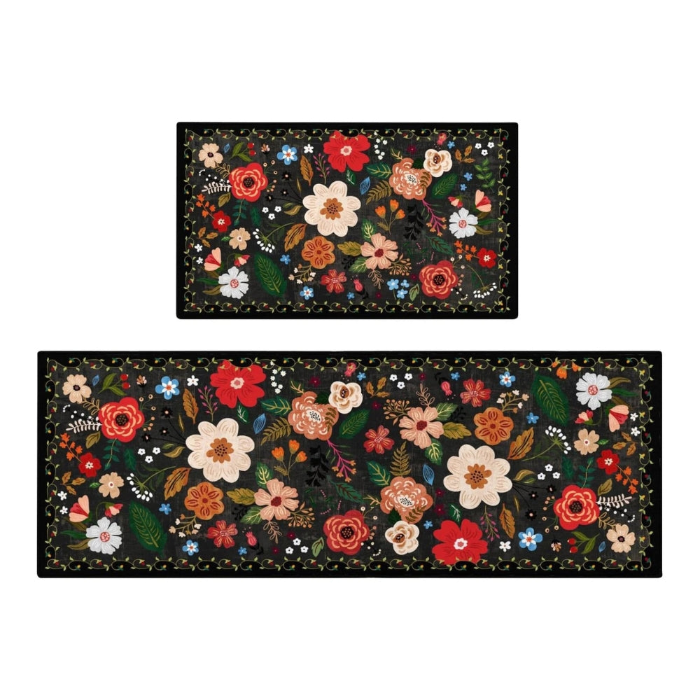 Meadow Boho Floral Kitchen Mat Set