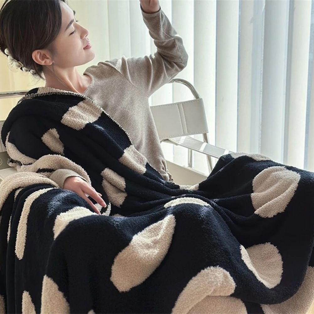 Modern Polka Dot Fleece Blanket