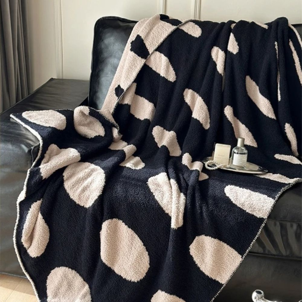 Modern Polka Dot Fleece Blanket