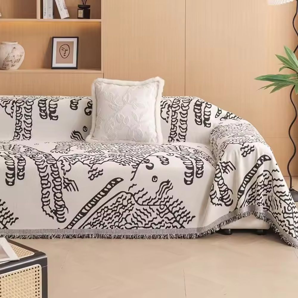 Nature Sketch Pattern Sofa Cover