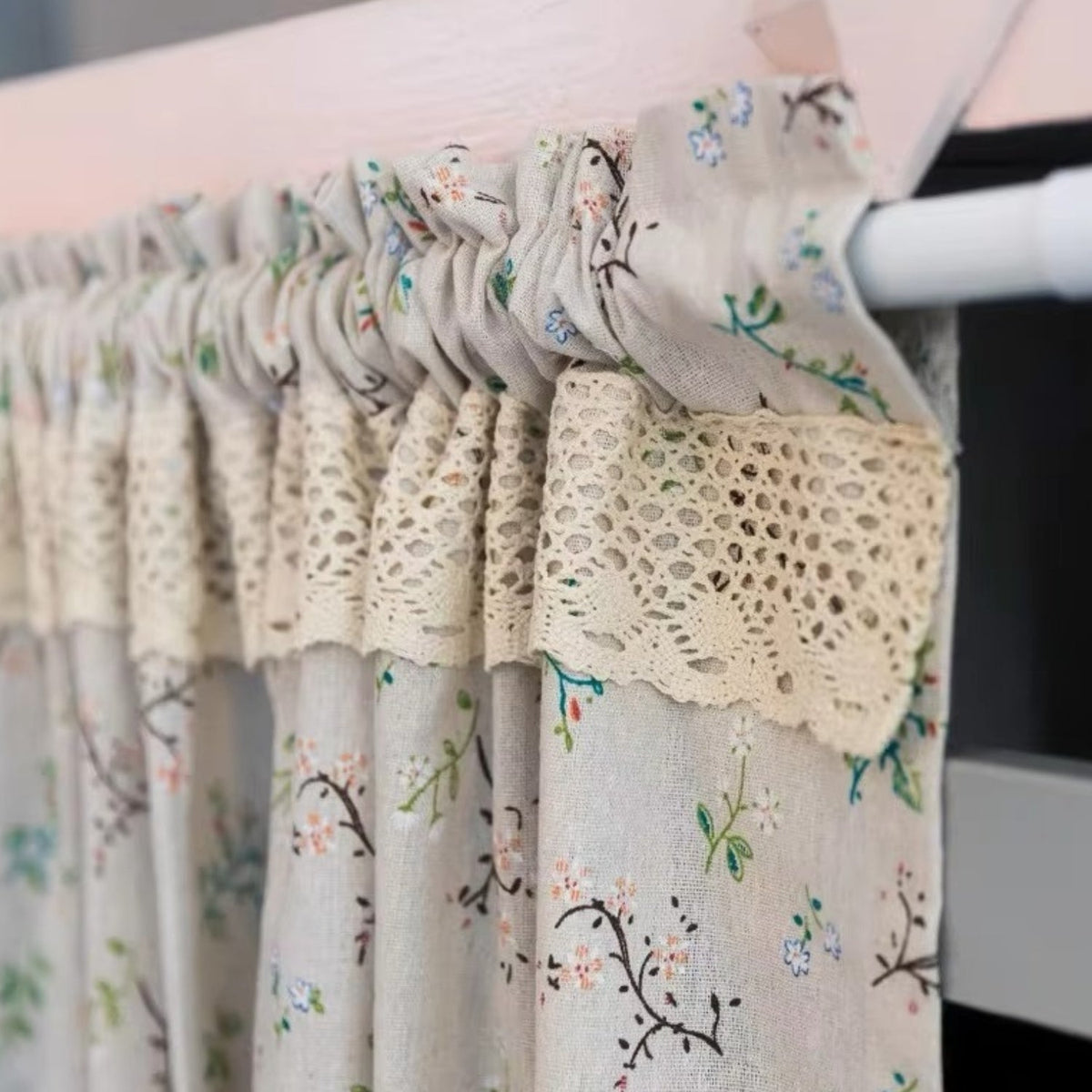 Nordic Bloom Kitchen Cabinet Curtain