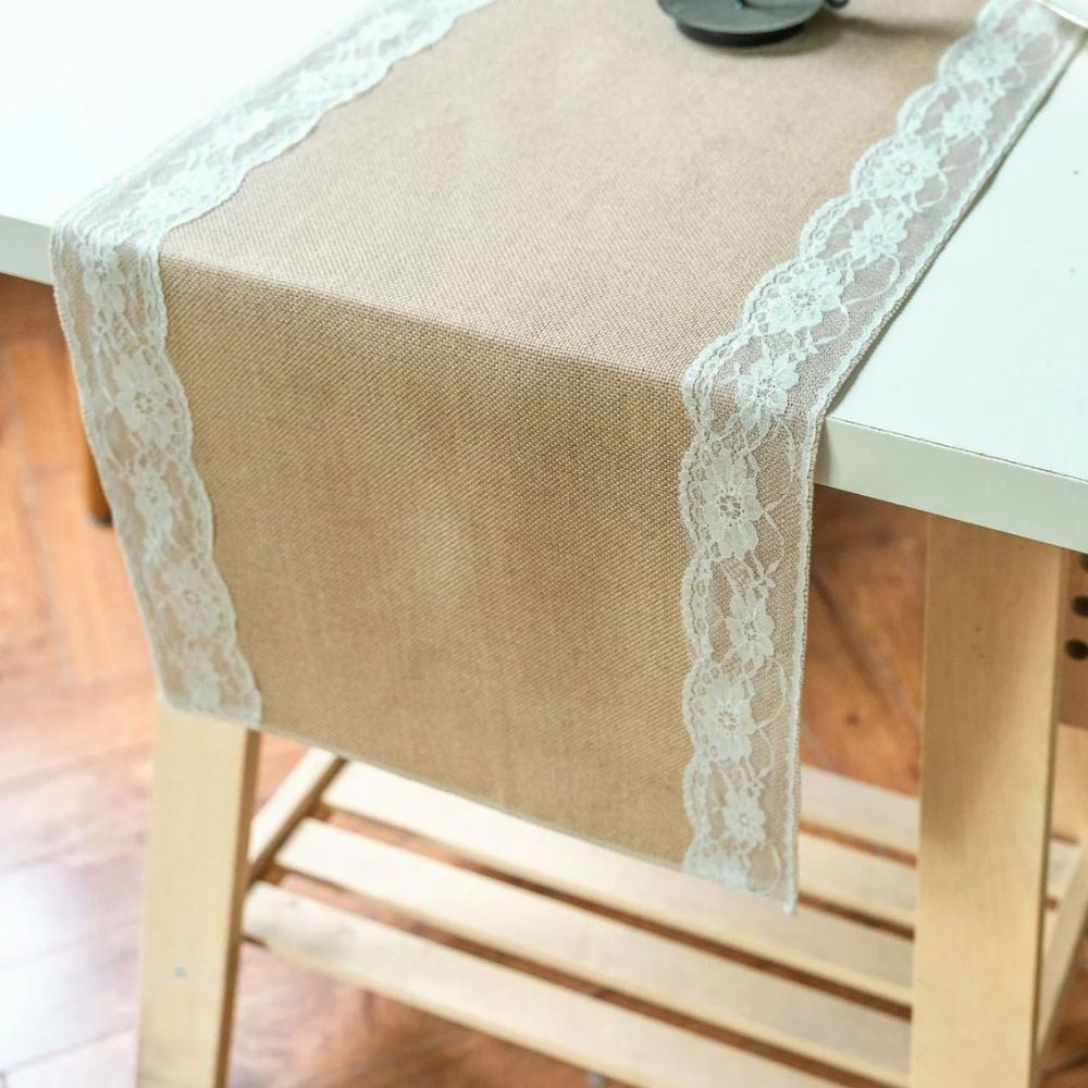Ornate Blossom Lace Edge Table Runner