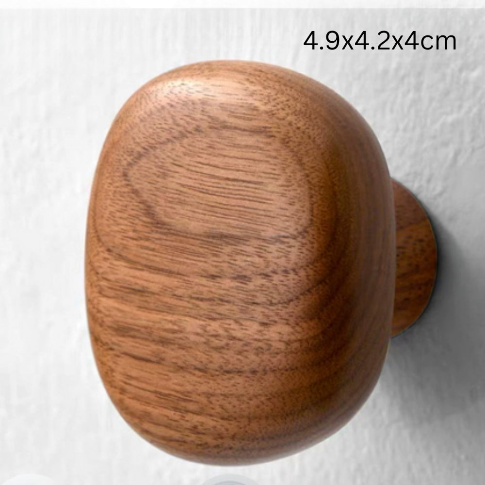 Pebble Shape Wood Clothes Hook
