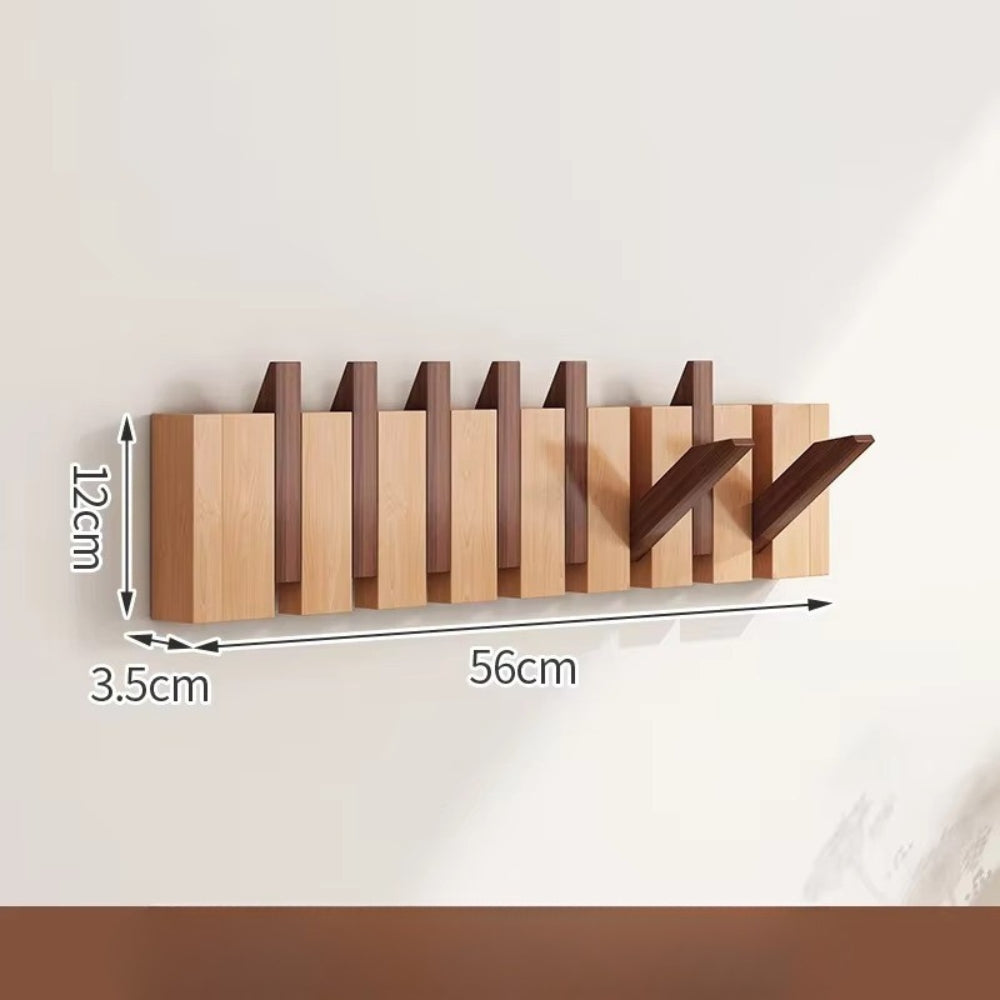 Piano Foldable Wooden Flip Hook Wall Rack
