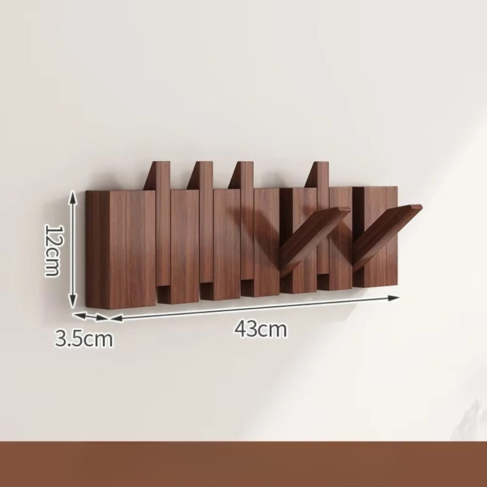 Piano Foldable Wooden Flip Hook Wall Rack