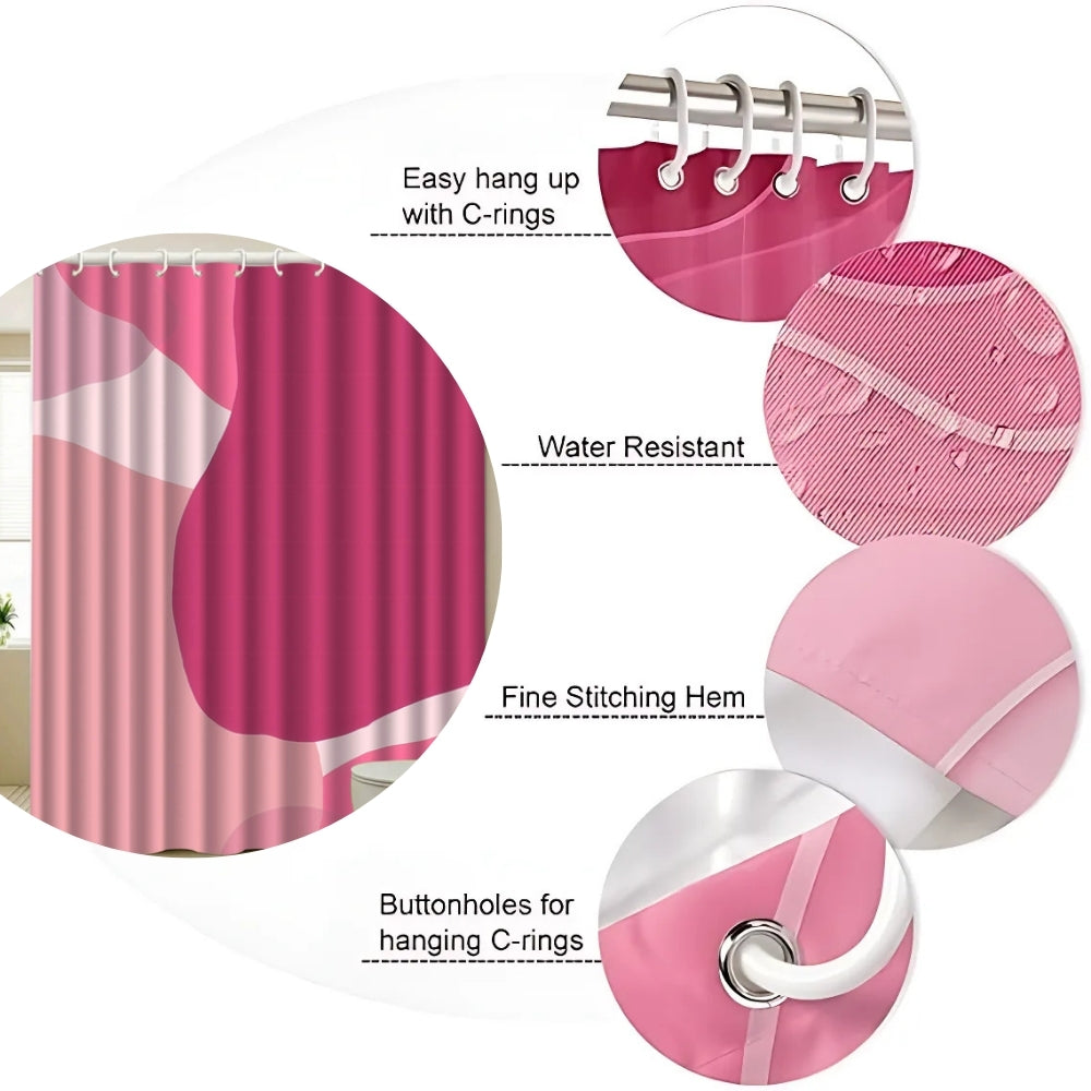 Poppie Bright Pink Bath Curtain