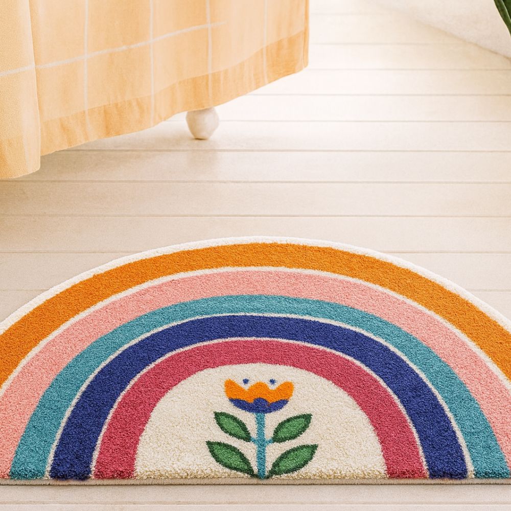 Rainbow Glow Half-Moon Bath Mat